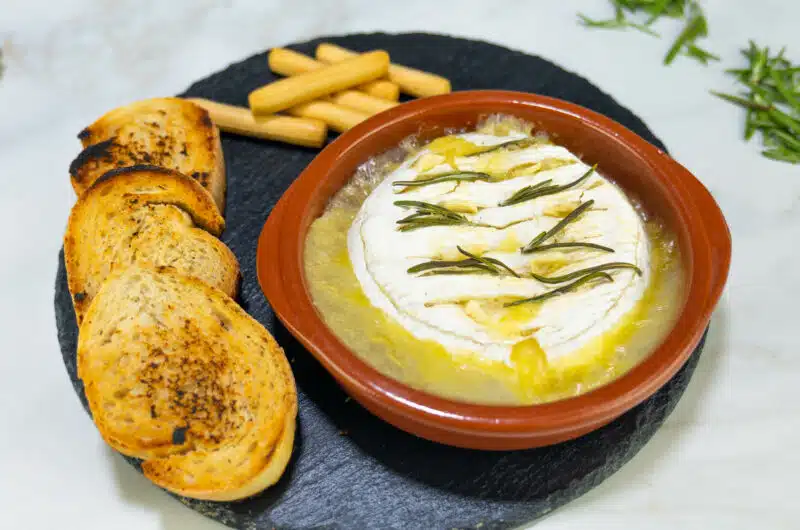 Microwave Camembert with Garlic and Rosemary