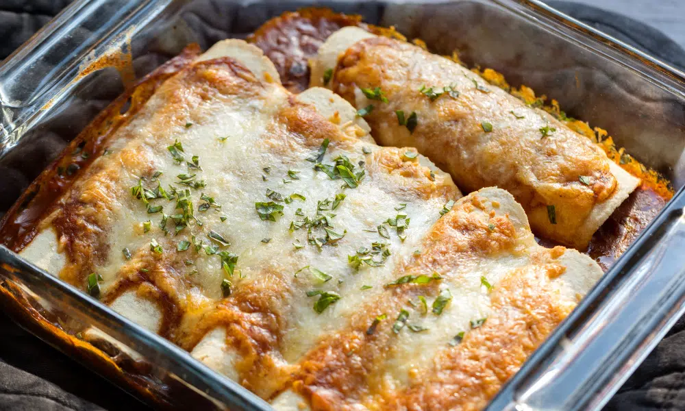 Tray of Cooked Enchiladas