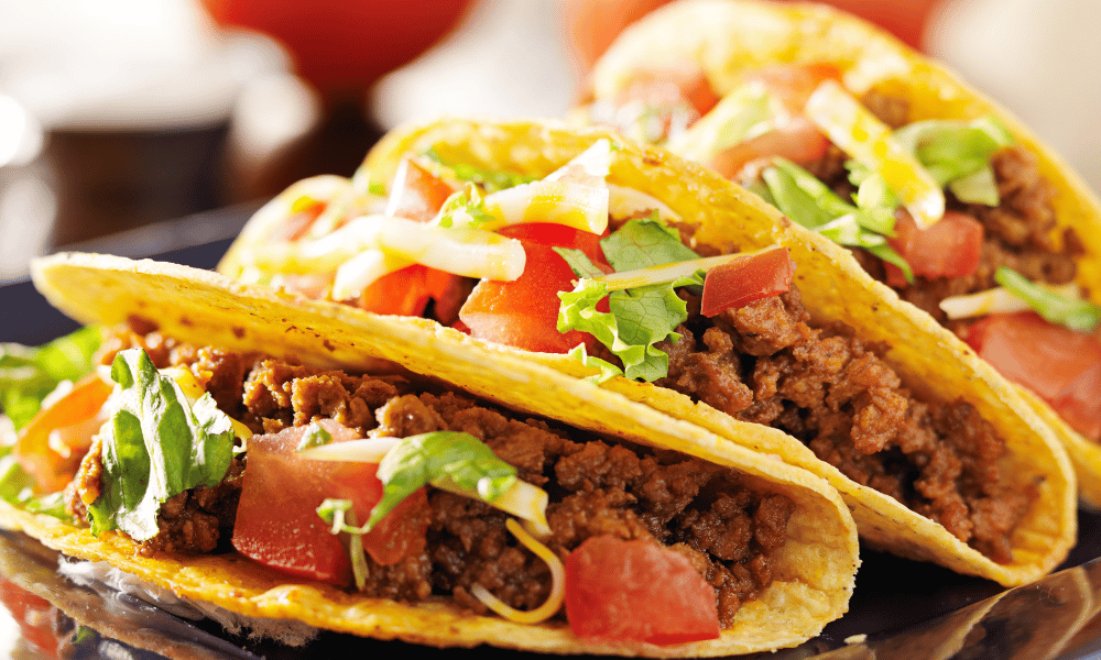 Hard Shell Tacos Filled With Meat