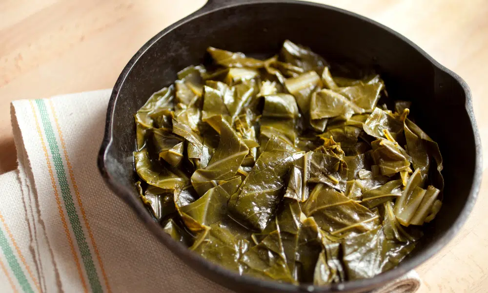 Collard Greens Cooked in a Pan