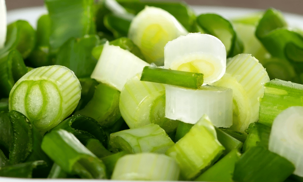 Sliced Raw Spring Onions