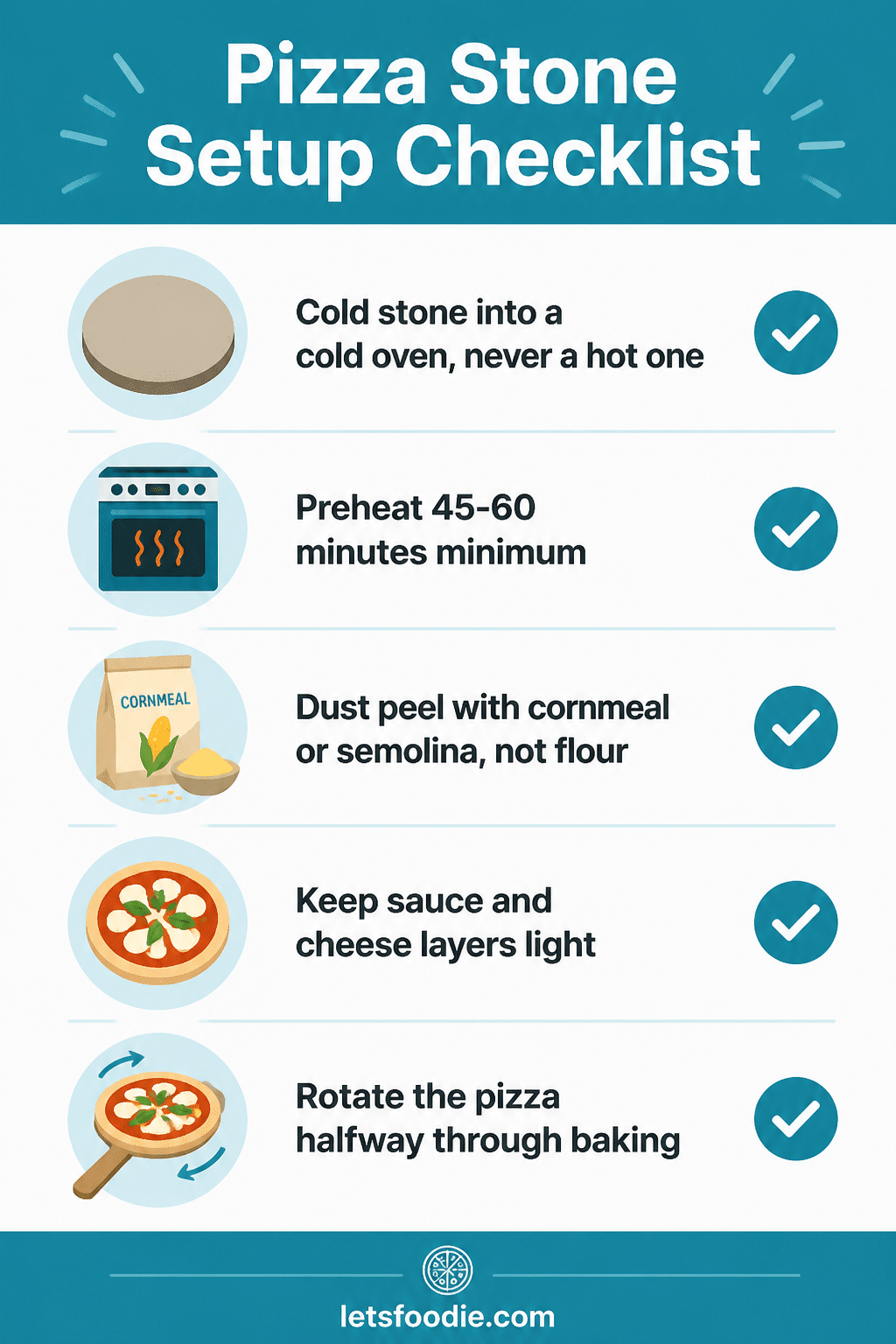 How to Bake Pizza on a Pizza Stone at Home infographic