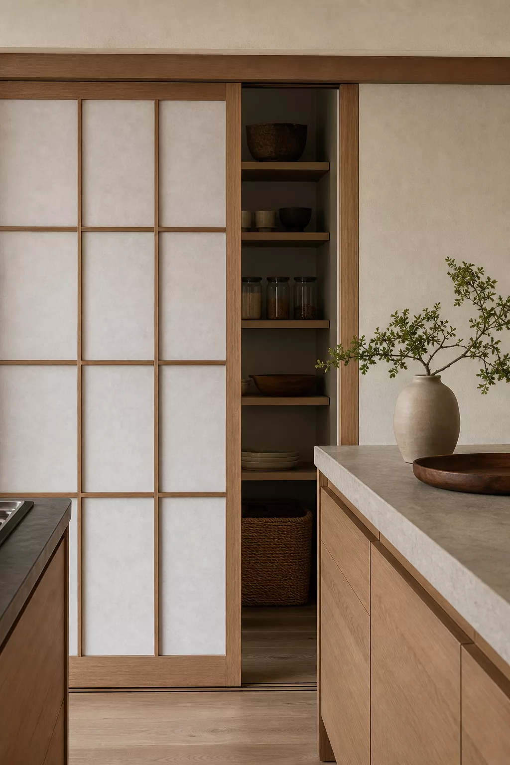 Sliding Shoji-Style Pantry Doors