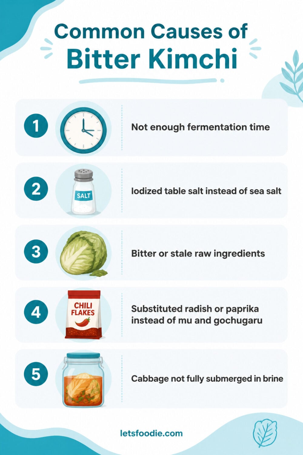 Why Does My Kimchi Taste Bitter? infographic